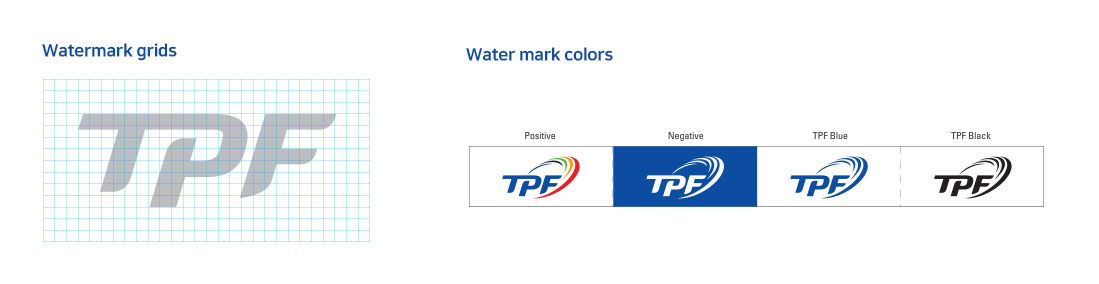 Watermark grids. Water mark colors